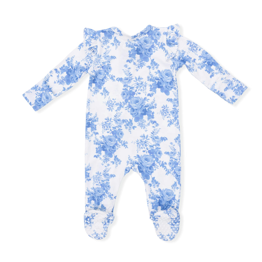Dream Cottage Floral - 2 Way Ruffle Sleeve Zipper Footie