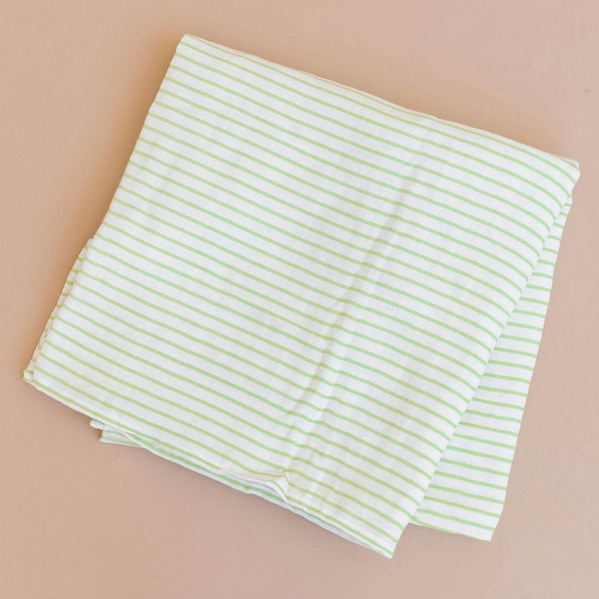 Green Stripe Swaddle and Teether Set, Orange