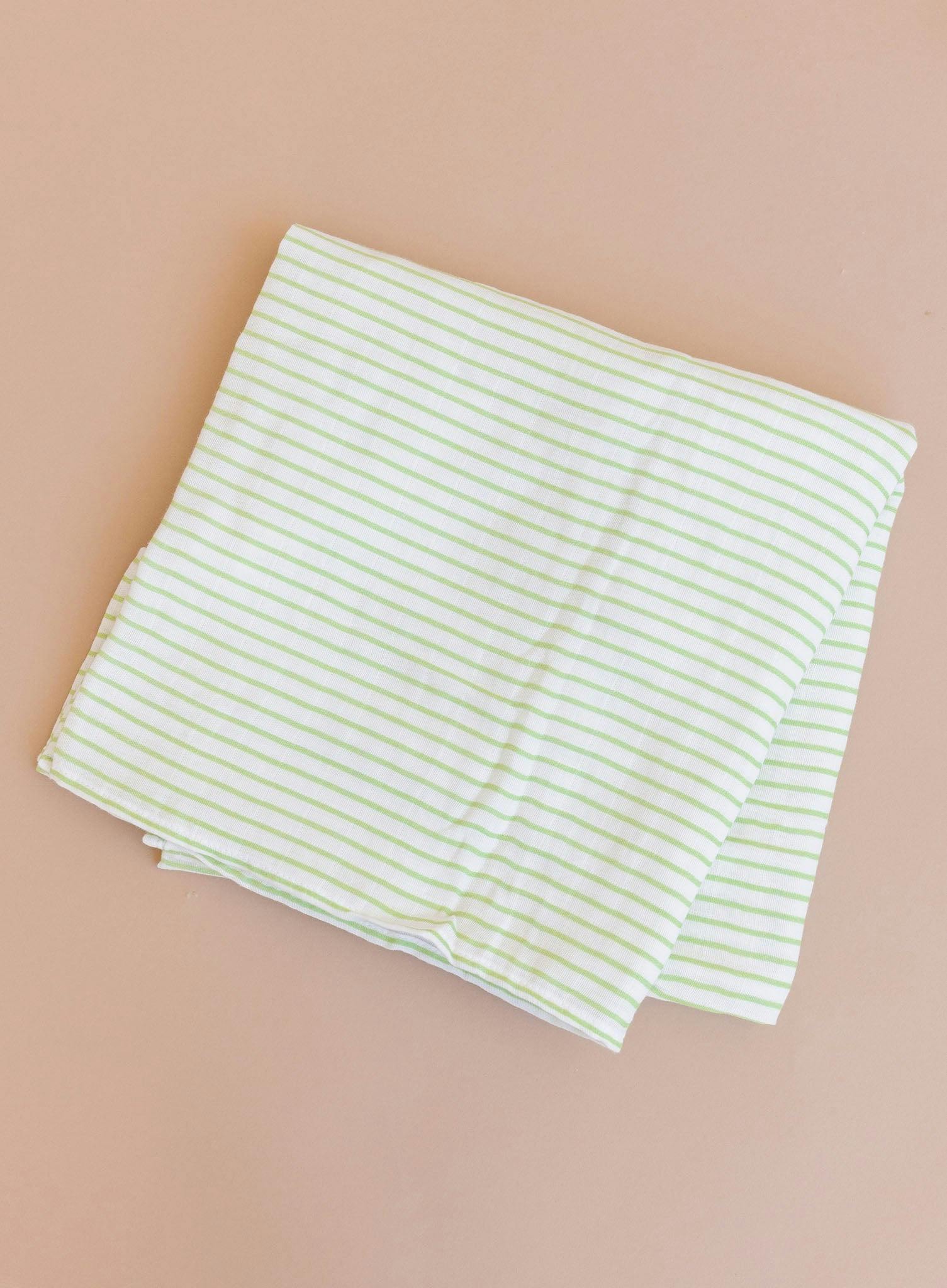 Green Stripe Swaddle and Teether Set - Orange