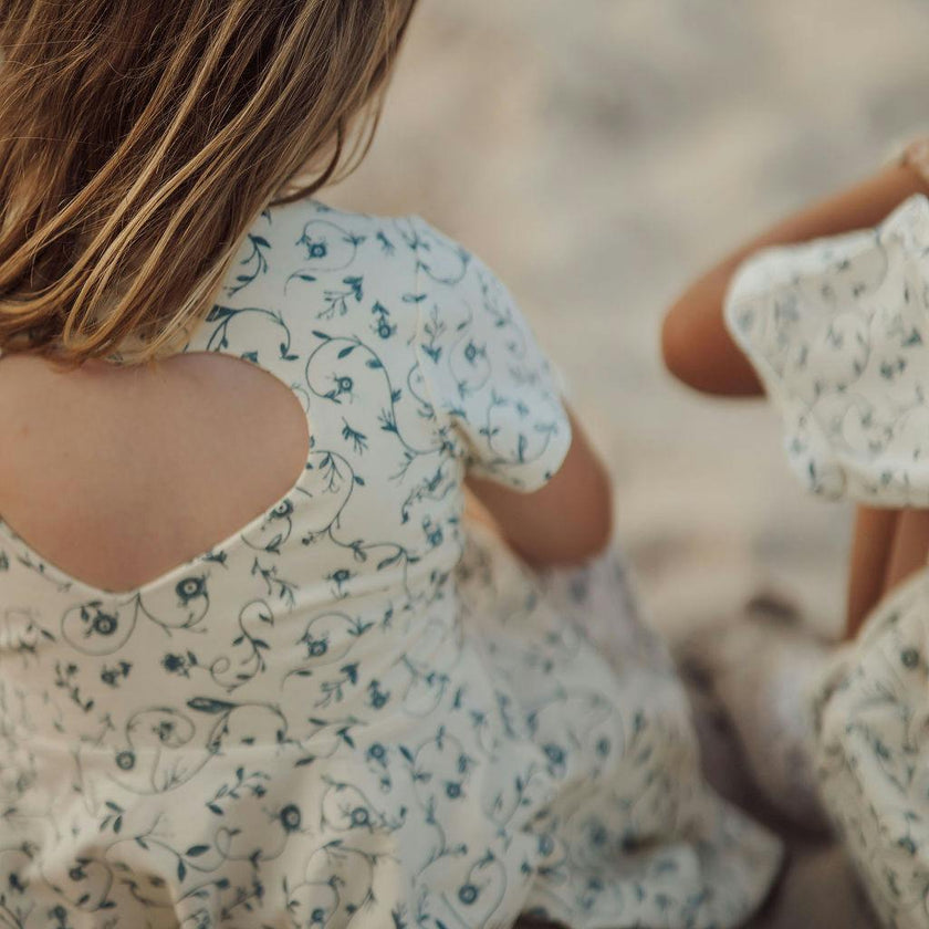 Sweetheart Twirl Dress | Organic Cotton Jersey - Scandi Floral