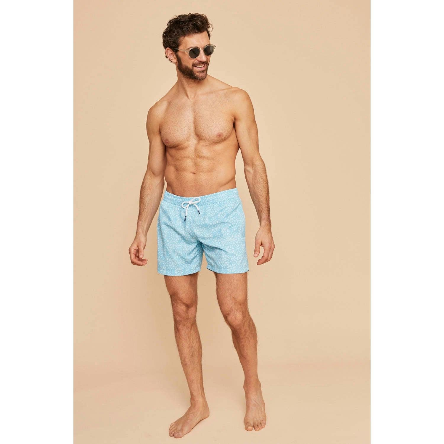 Sky Blue Bandana Men's Swim Shorts