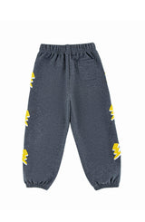 Brushed Fleece Jogger Pant with Lightning Patches, Gray