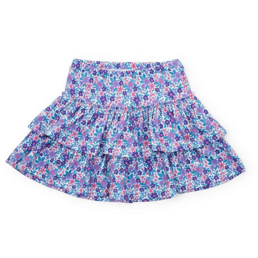 Maggie Girls' Tiered Skirt Blackberry Floral