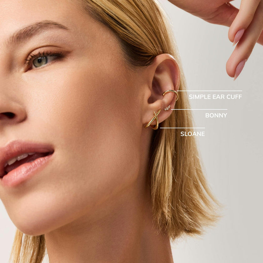 Gold Stud Earrings - Sloane