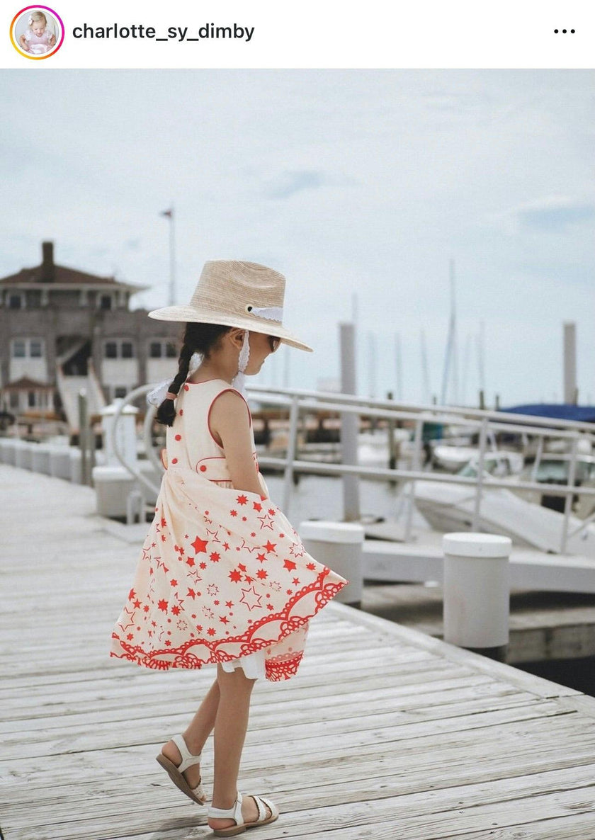 Petunia Girl's Sun Hat - Yellow Long Grosgrain Ribbon