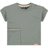 Crew Neck Micro-Stripe Enlarged Side Pocket T-Shirt