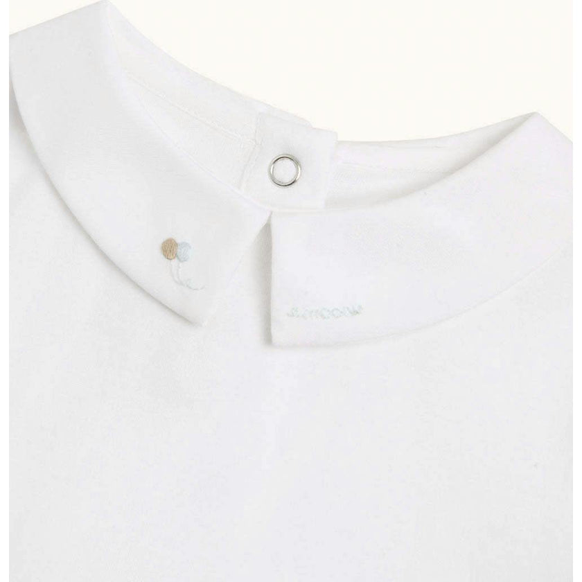 Aubrey Race Car Embroidered Collar Short Sleeve Onesie