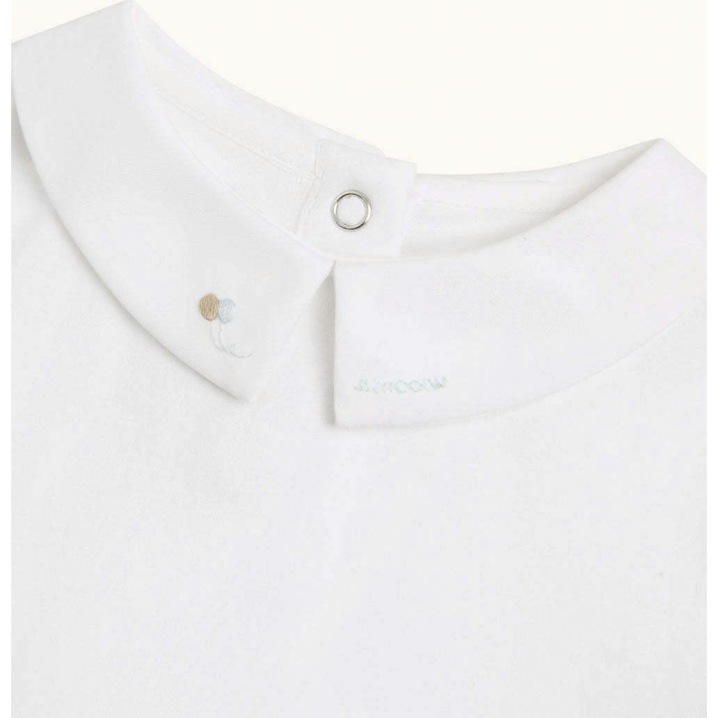 Aubrey Race Car Embroidered Collar Short Sleeve Onesie