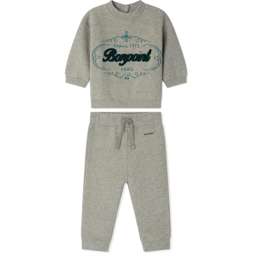 BONPOINT Soft Melange Baby Set - Vert De Gris