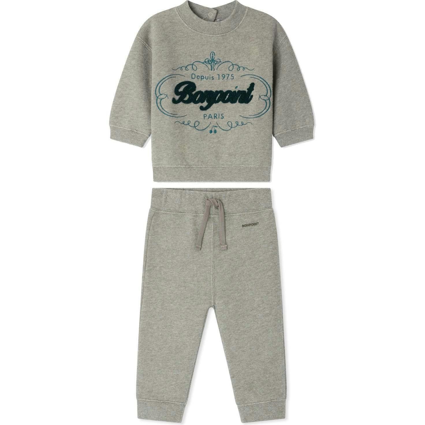 BONPOINT Soft Melange Baby Set - Vert De Gris