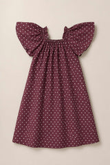 Teen Blakely Dress in Aubergine Ditsy Dot