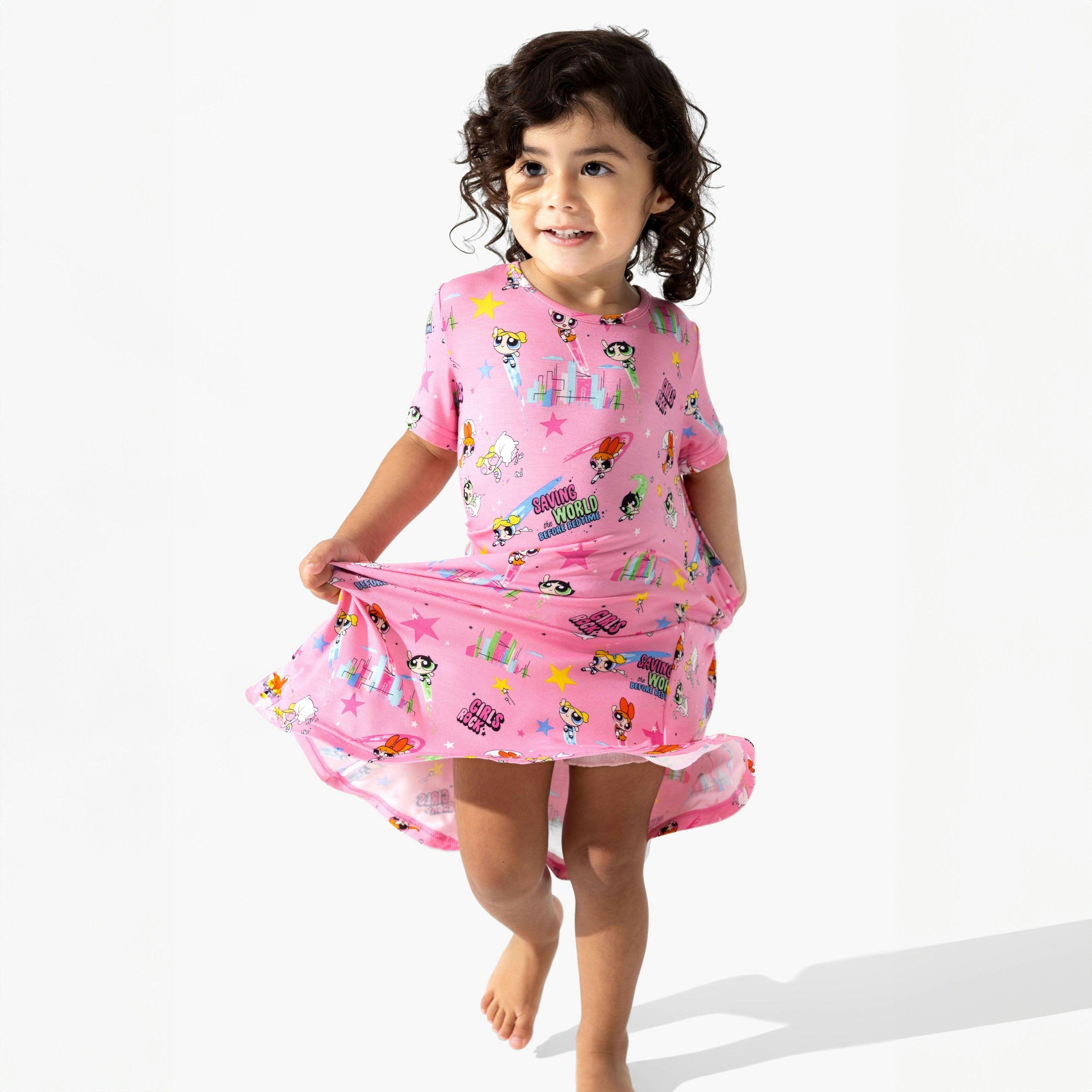 Powerpuff Girls Bamboo Girls' Short Sleeve Dress