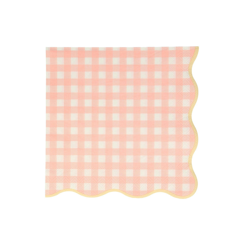 Set of 12 Gingham Large Napkins