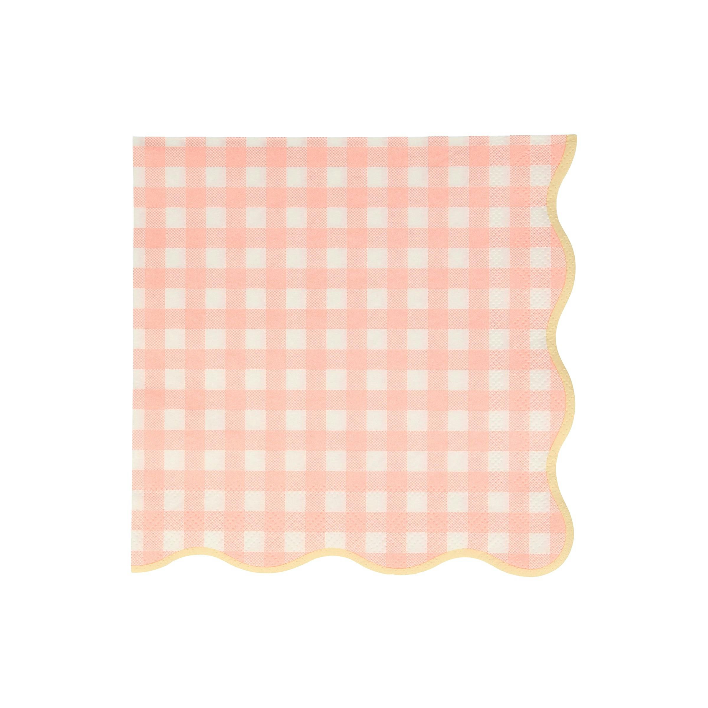 Set of 12 Gingham Large Napkins