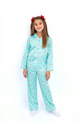 Girls Christmas Treats Long Sleeve Satin PJ