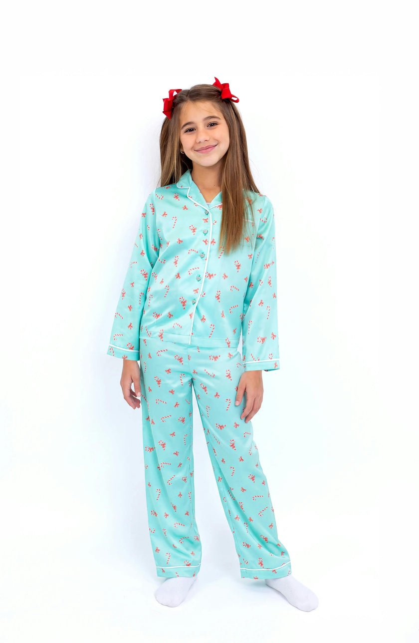 Girls Christmas Treats Long Sleeve Satin PJ