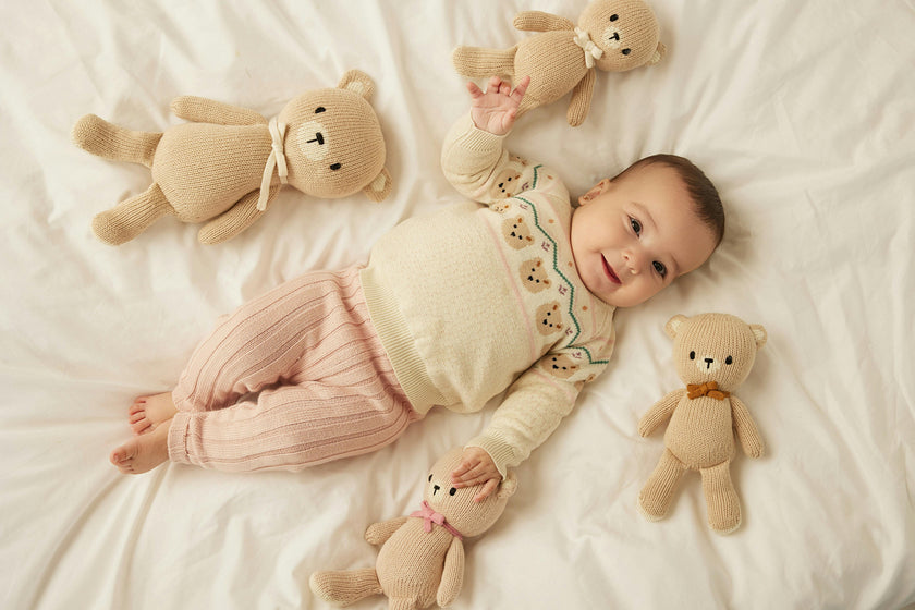 BABY BEAR 12" BEIGE & NATURAL
