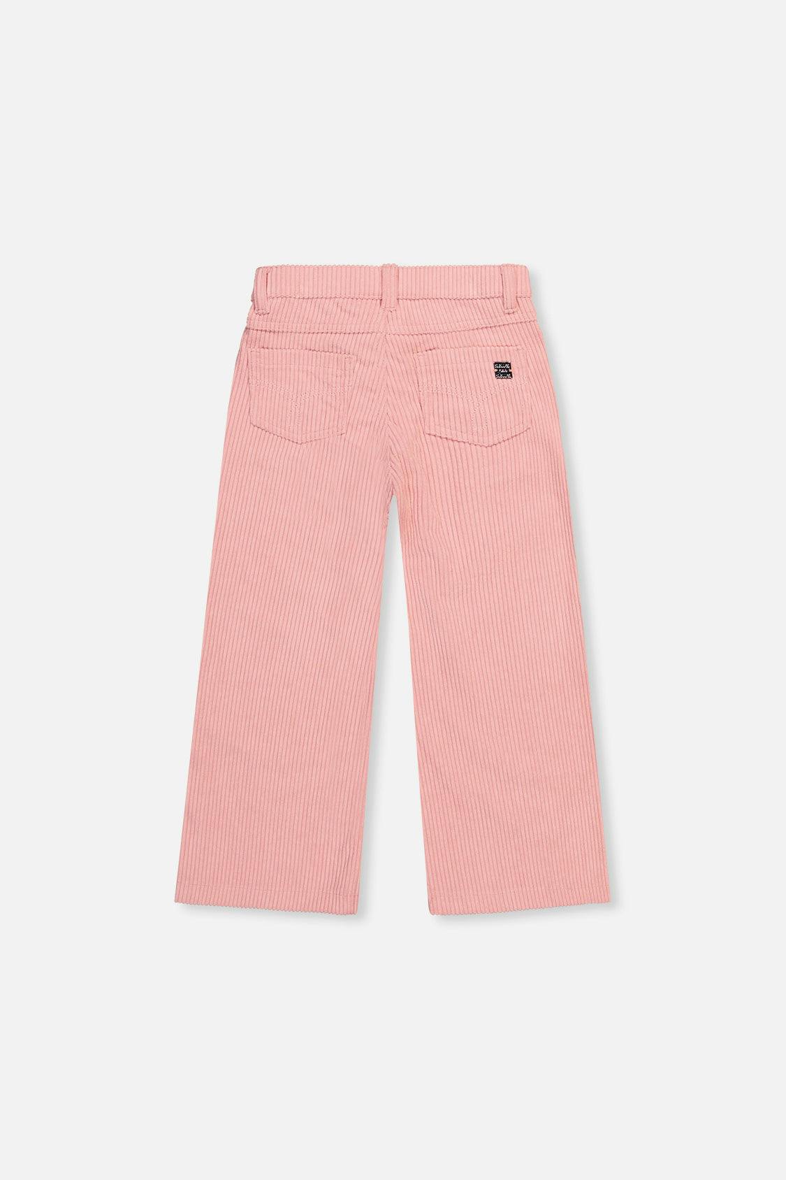 Stretch Corduroy Wide Leg Pants Pink