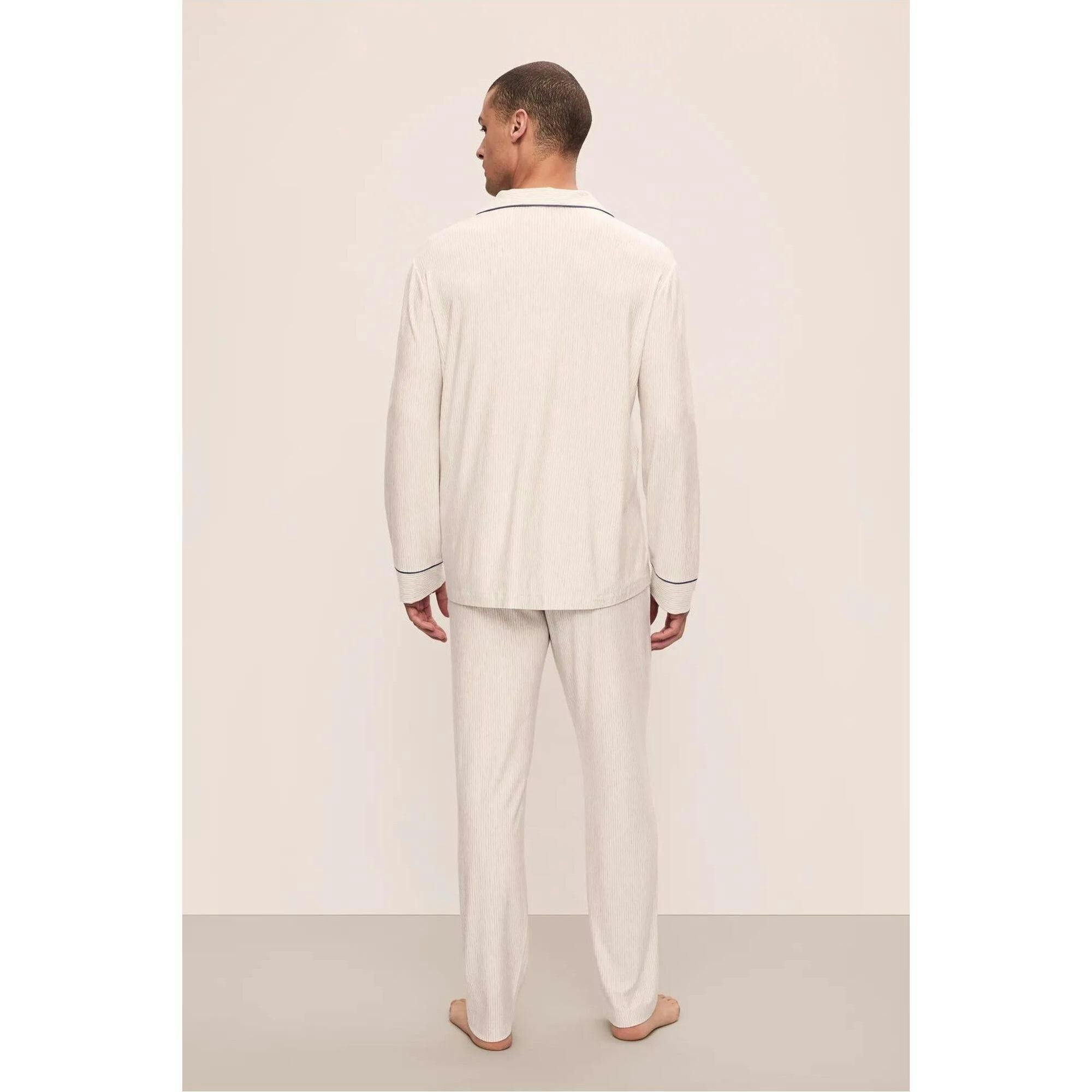 William Printed TENCEL Modal Long PJ Set, Grey