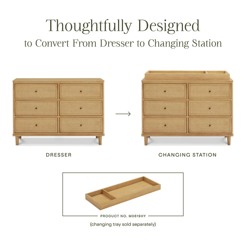 Namesake Marin with Cane 6 Drawer Assembled Dresser (49")