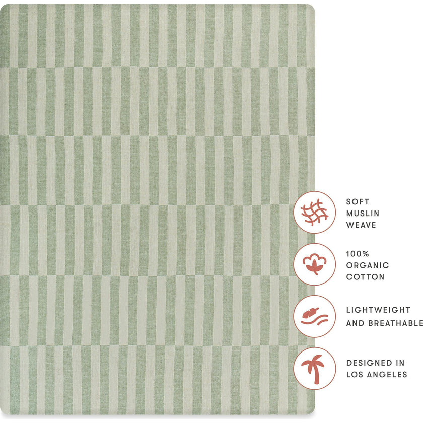 All-Stages GOTS Certified Organic Muslin Cotton Midi Crib Sheet