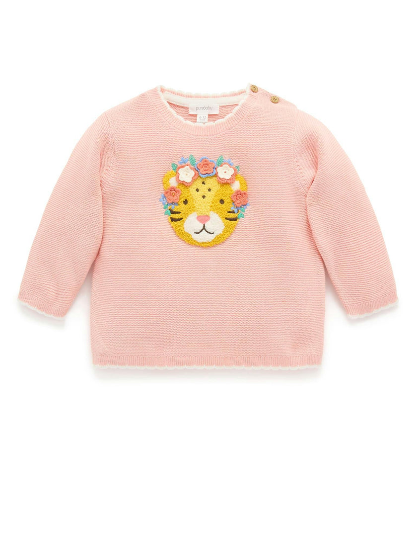 Embroidered Frida Jumper Guava Melange