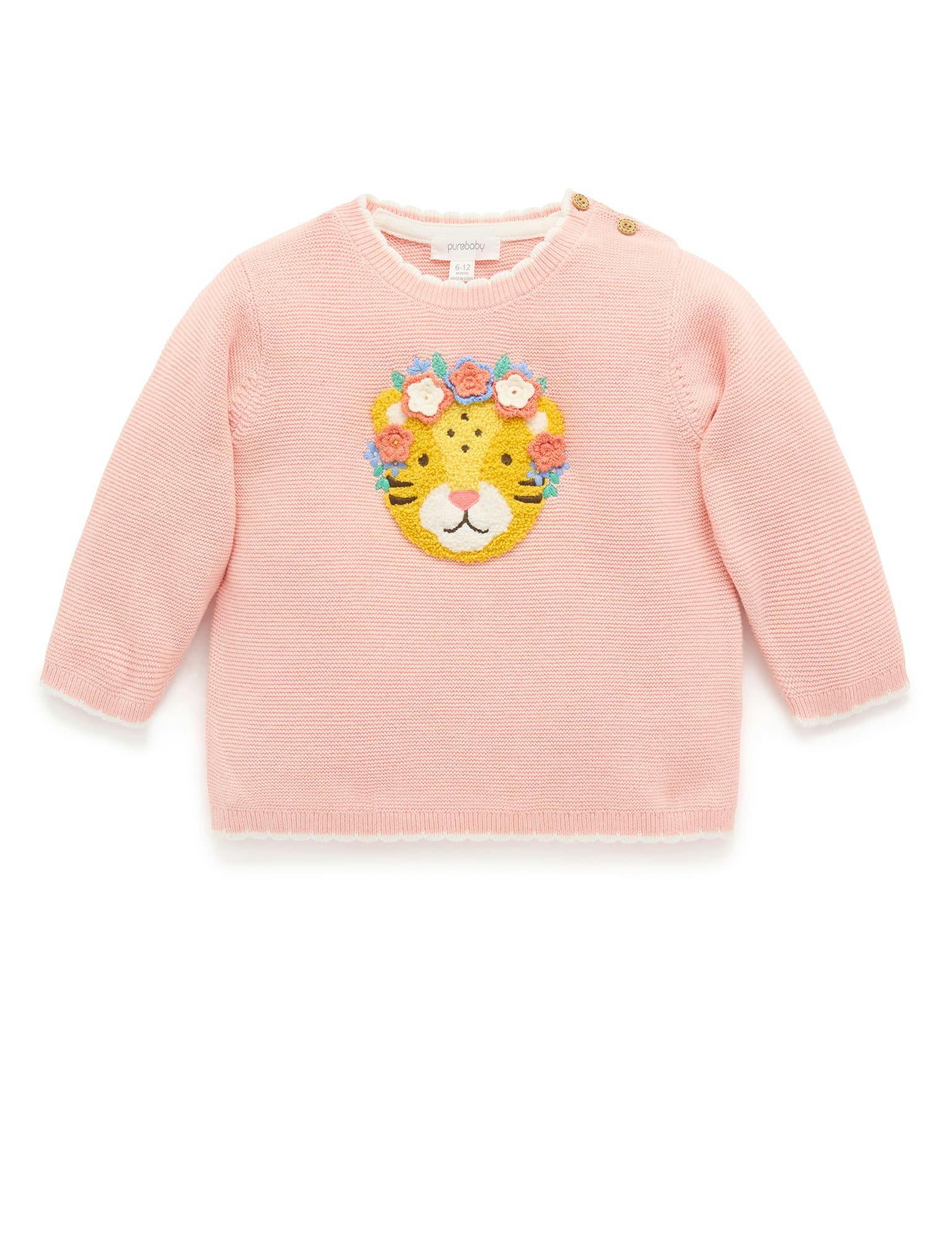 Embroidered Frida Jumper Guava Melange