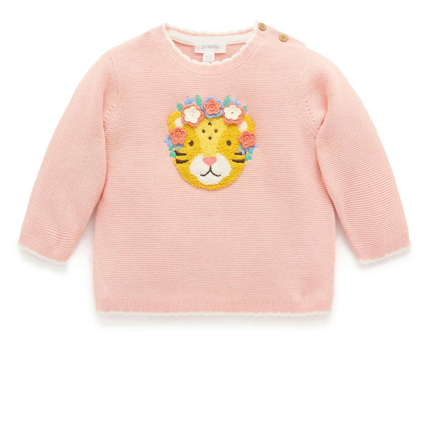 Embroidered Frida Jumper Guava Melange