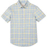 Linen Short Sleeve Button Down Shirt, Blue