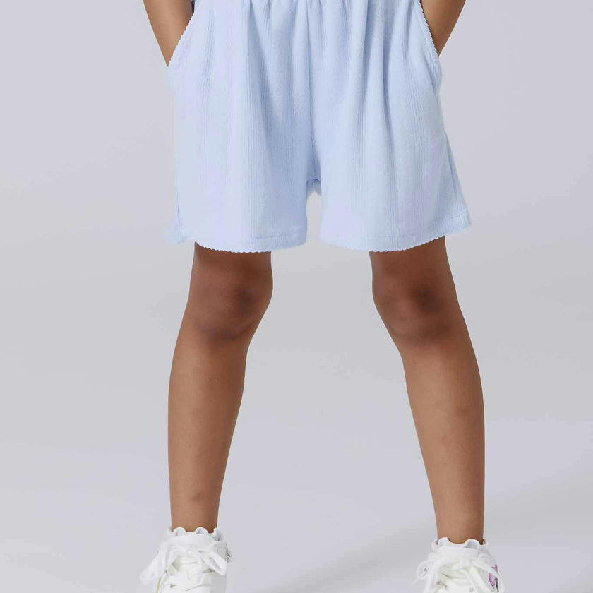 Girls Pointelle Short in Cloud Blue