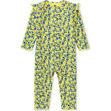 Ruffle Shoulder Baby Romper, Yellow