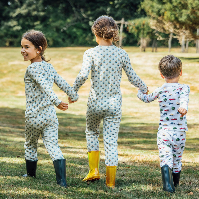 The Organic Long Sleeve Pajama Set [Marigold Block Floral]