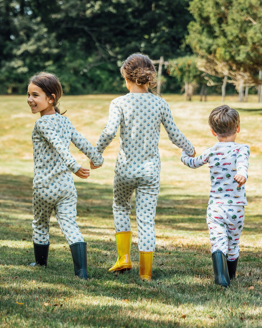 The Organic Long Sleeve Pajama Set [Marigold Block Floral]
