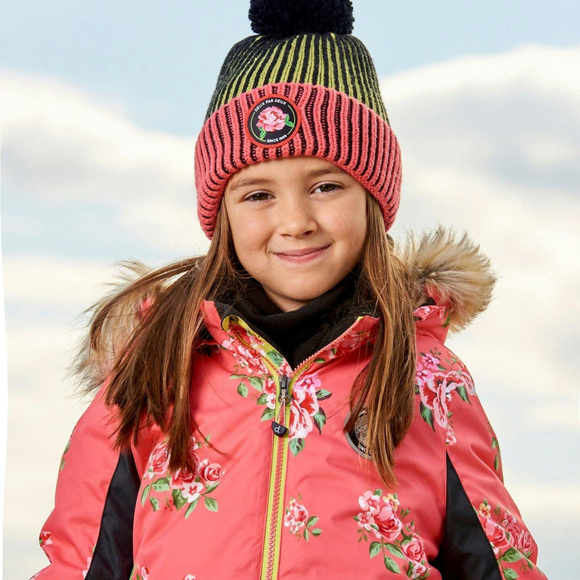 Ribbed Knit Pompom Beanie Hat