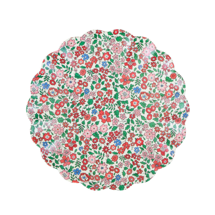 Meri Meri x Liberty Red & Green Reusable Small Plates