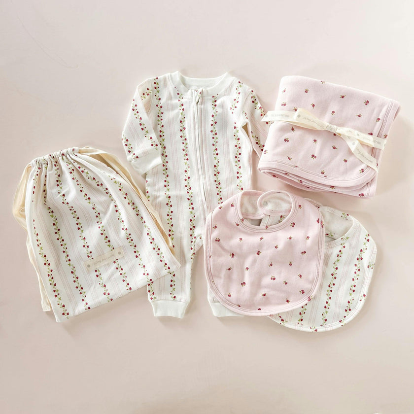 Layette Gift Set - Strawberry and Rose