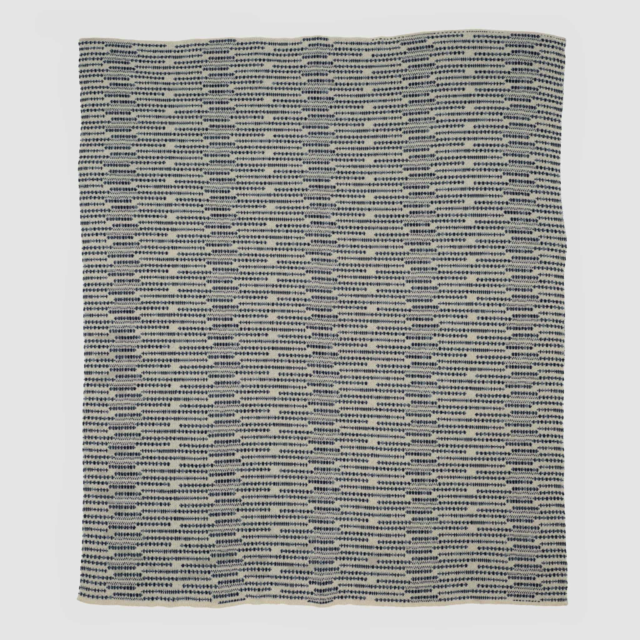 Cotton Sustainable Knit Striped Throw Blanket - Sand Stone