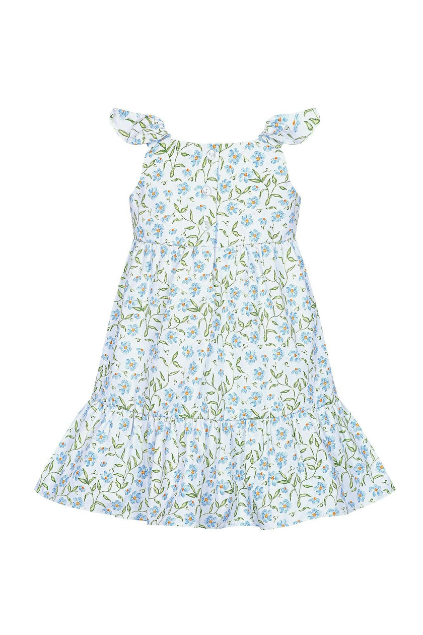 Blue Vines Woven Summer Dress
