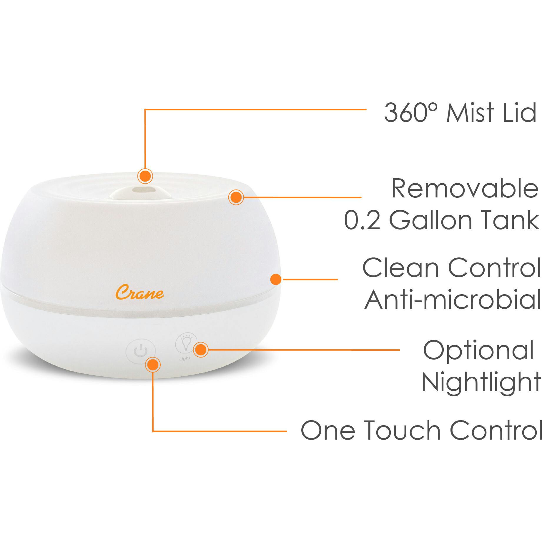 0.2 Gal. 2-in-1 Ultrasonic Cool Mist Humidifier & Aroma Diffuser for Small Rooms