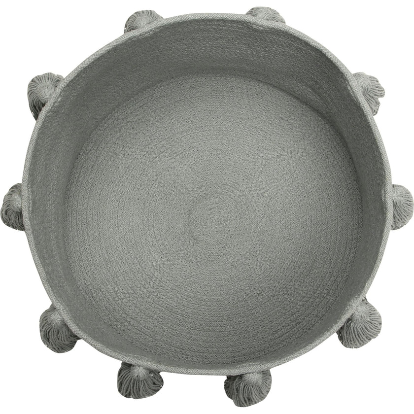 Braided Circular Basket With Tassels
