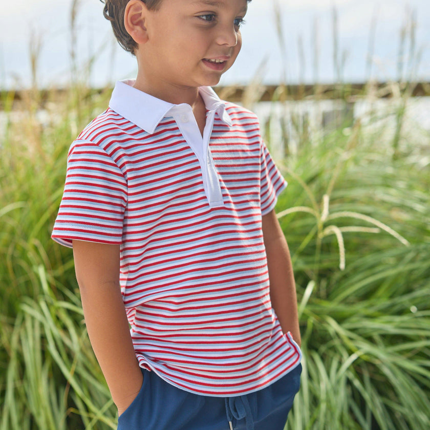Short Sleeve Polo - Americana Stripe