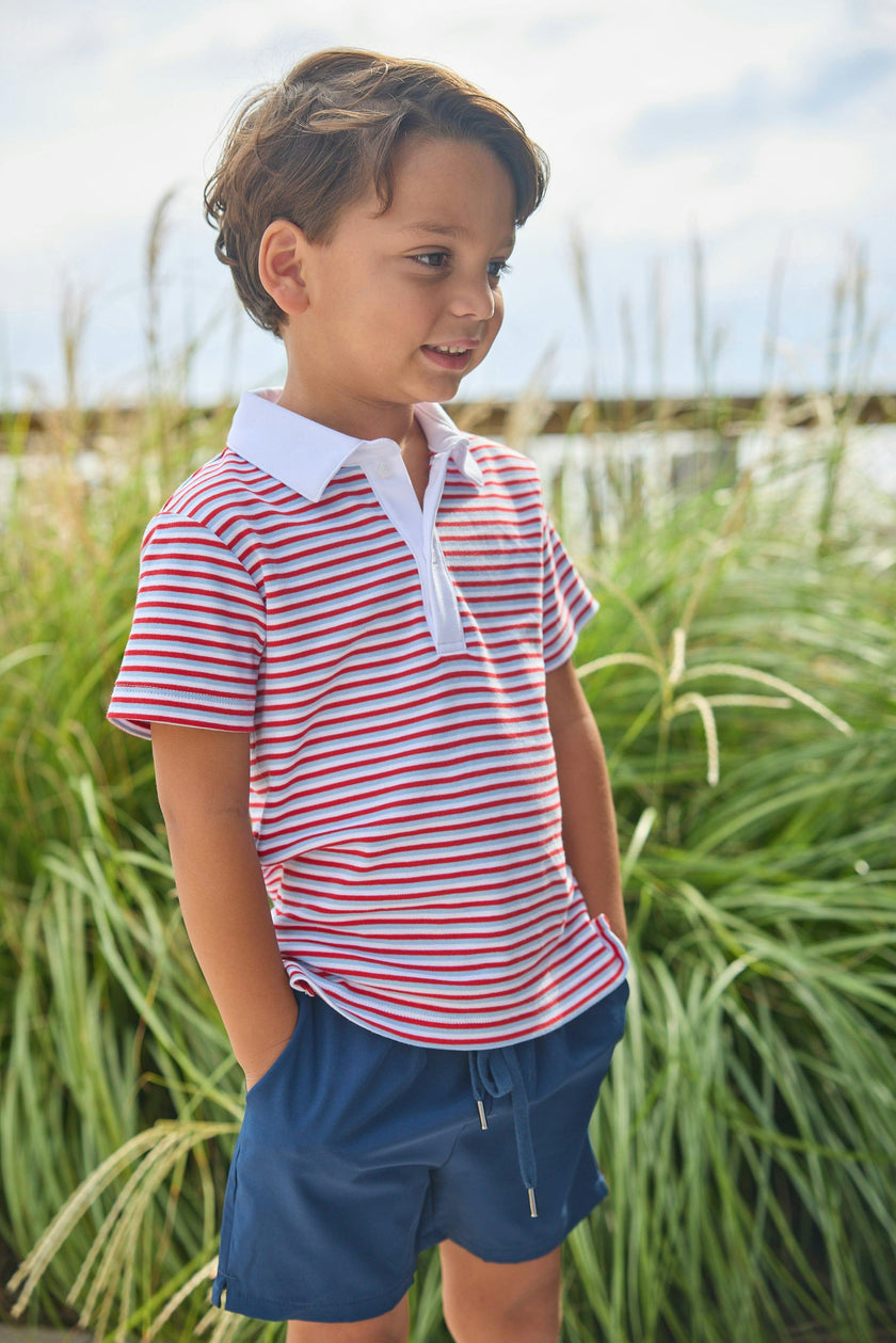 Short Sleeve Polo - Americana Stripe
