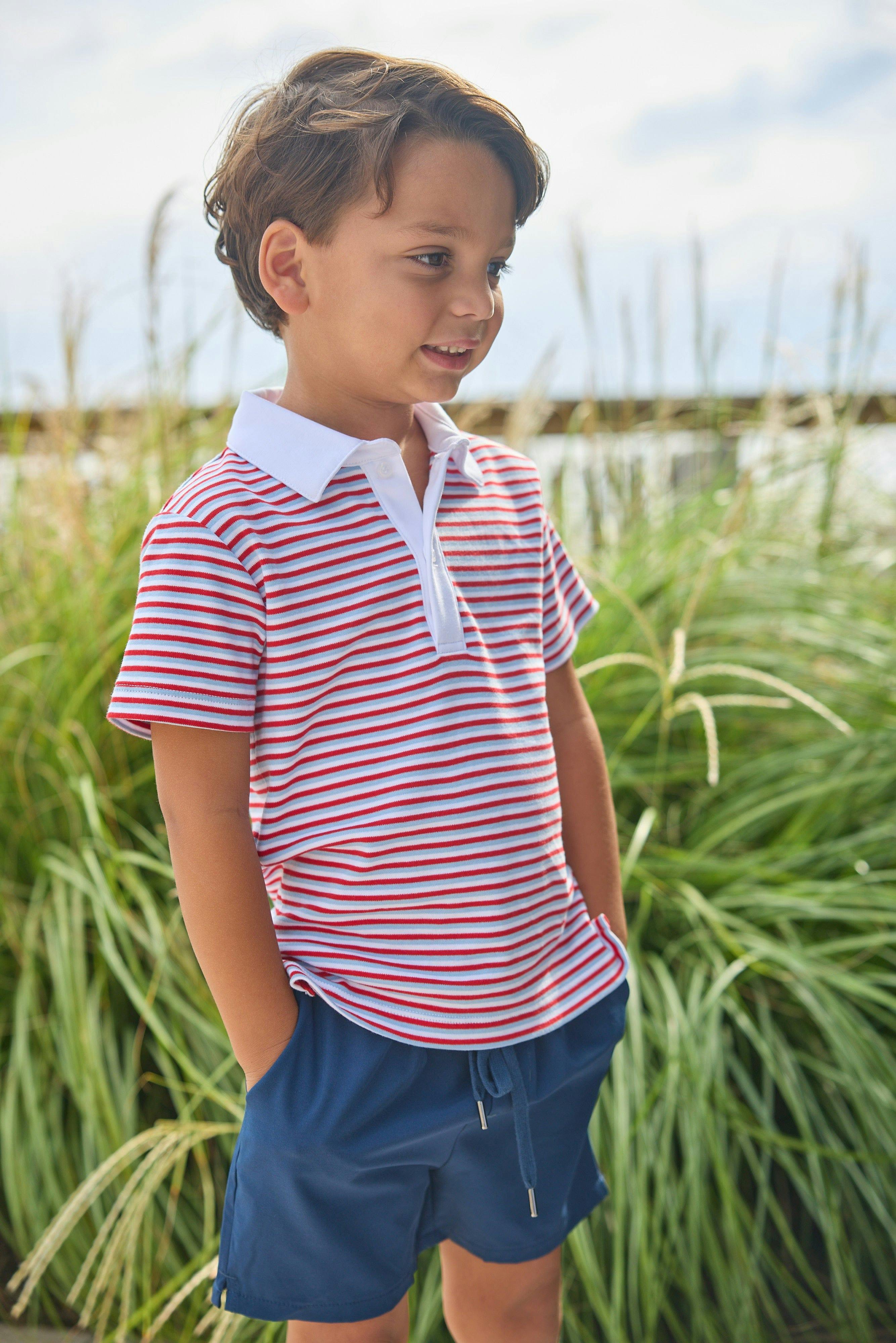 Short Sleeve Polo - Americana Stripe
