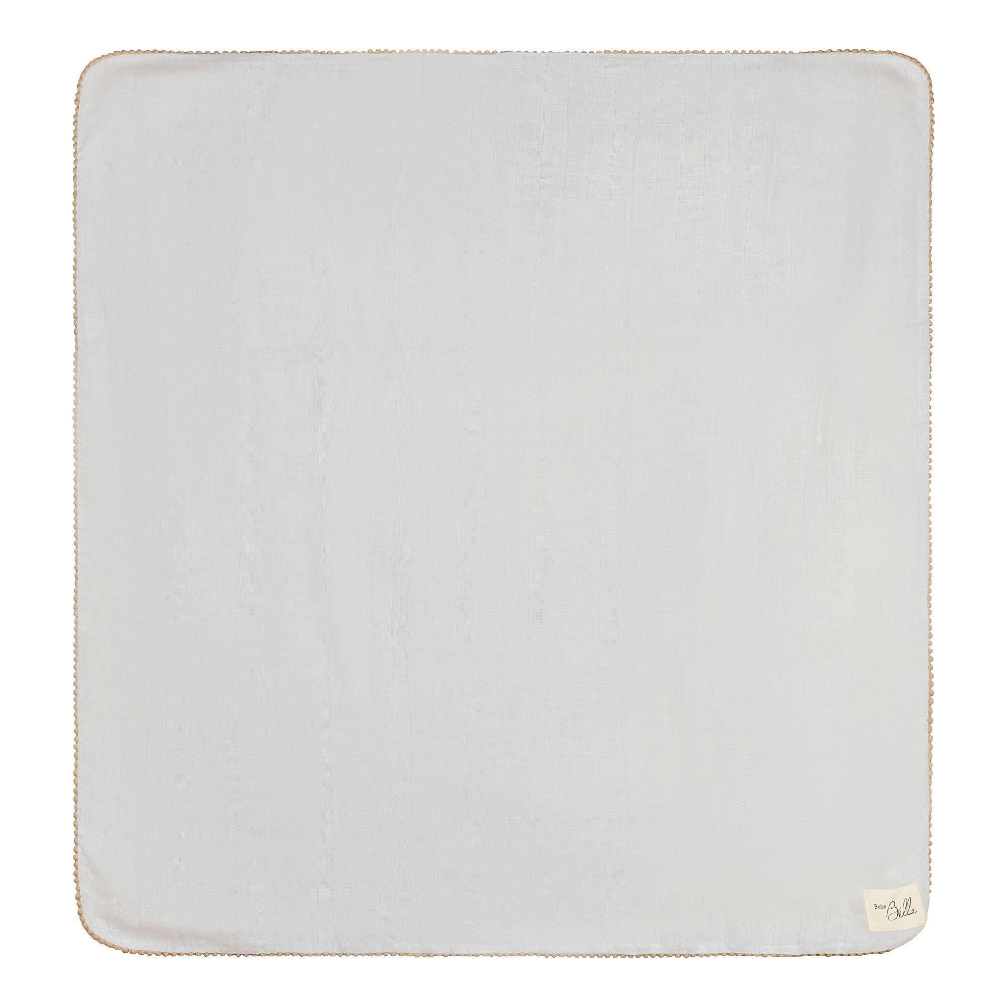 Pom Trim Gauze Swaddle