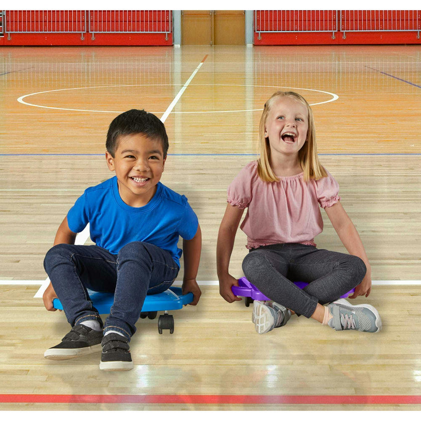 Purple Indoor Scooter Board with Safety Handles for Kids Ages 6-12
