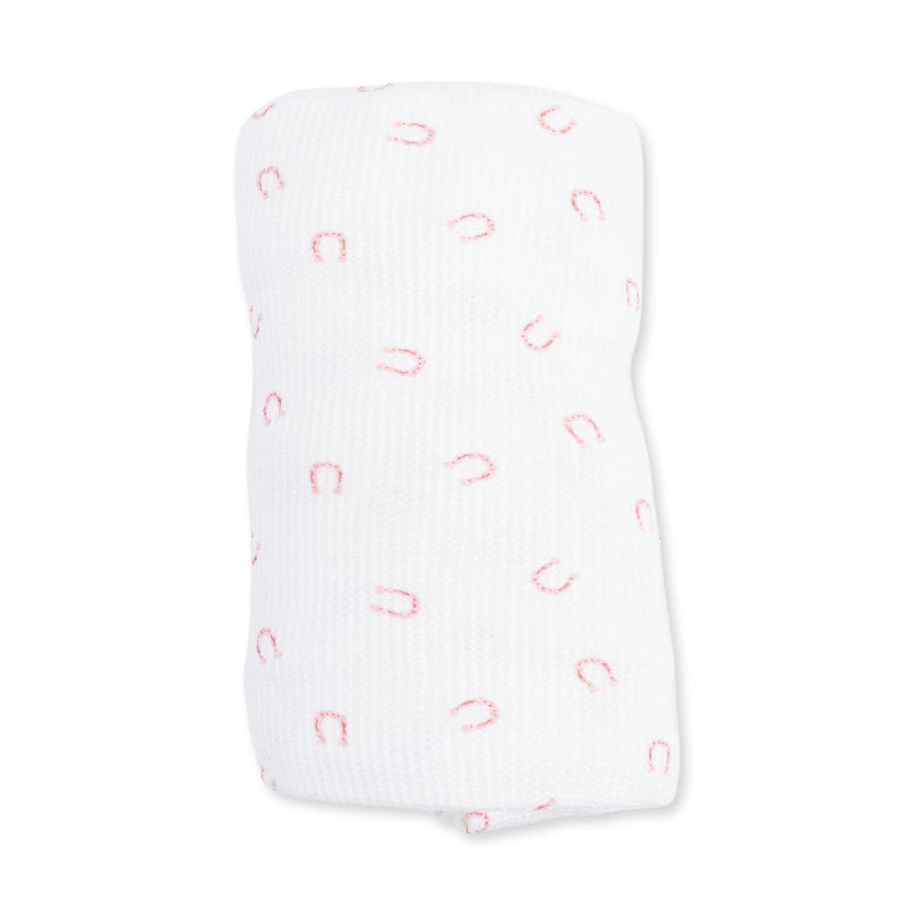 Little Horseshoes Pink - Swaddle Blanket