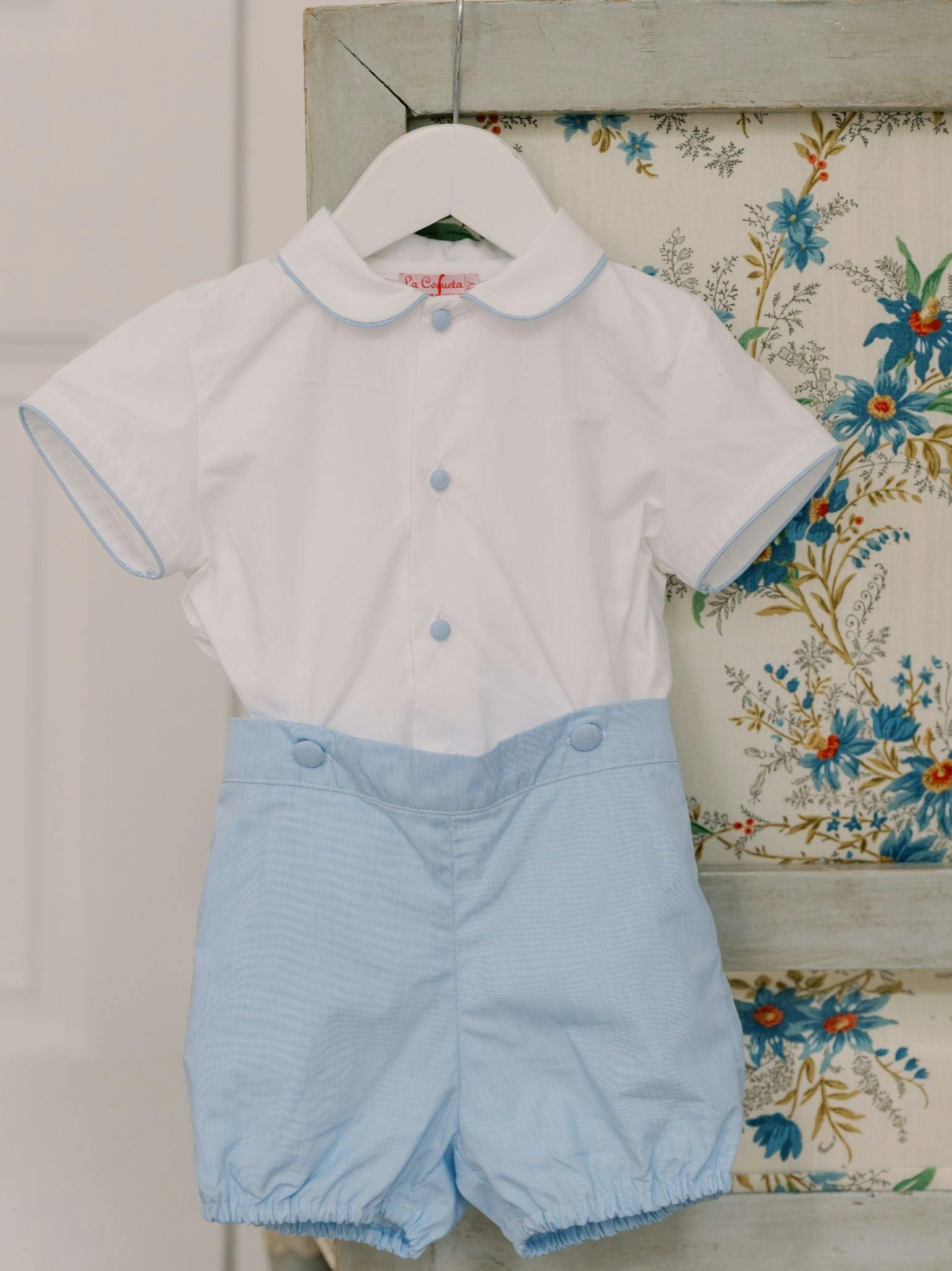 Nicky Hilton x La Coqueta Blue Stripe Chasen Baby Boy Set