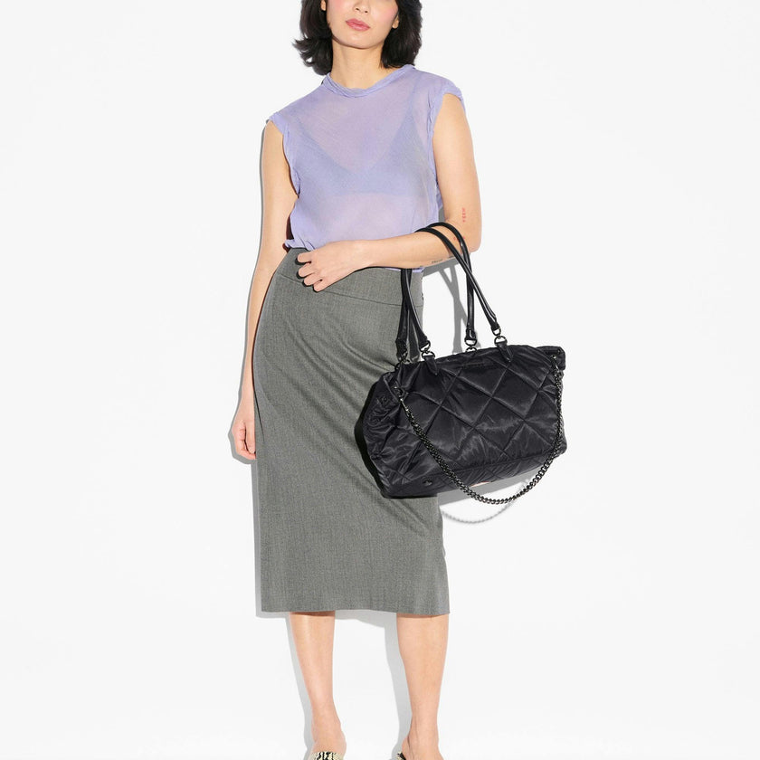 Black Medium Madison E/W Tote