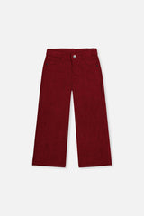 Stretch Corduroy Wide Leg Pants Reddish-Brown