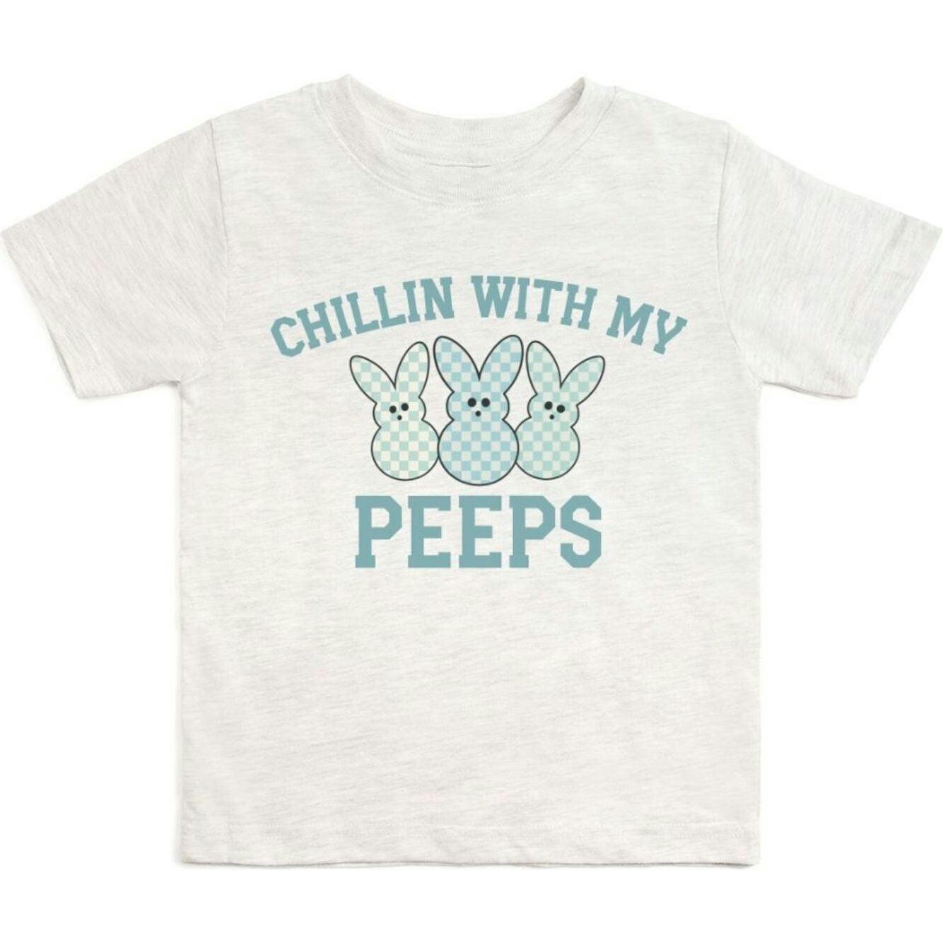 Chillin With My Peeps Checker Easter Short Sleeve T-Shirt - Ash